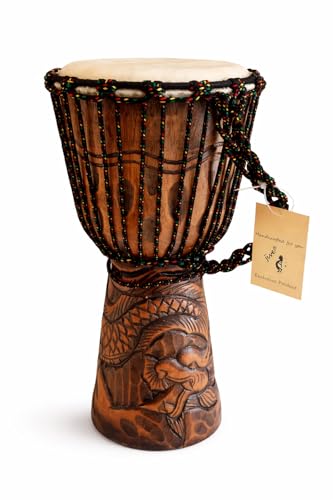 JIVE Djembe Drum African Bongo Congo Wood Drum Deep Carved Solid Mahogany Goat Skin Professional...