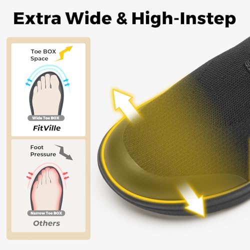 FitVille Women's Extra Wide Slip on Shoes, Wide Walking Shoes Arch Support Casual Sneakers Comfortable Orthopedic Shoe for Plantar Fasciitis Neuropathy2