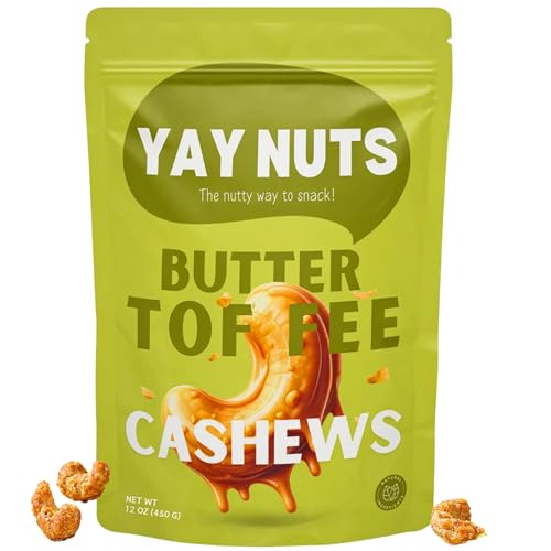 YAY NUTS Butter Toffee Cashews – All-Natural Sweet & Salty