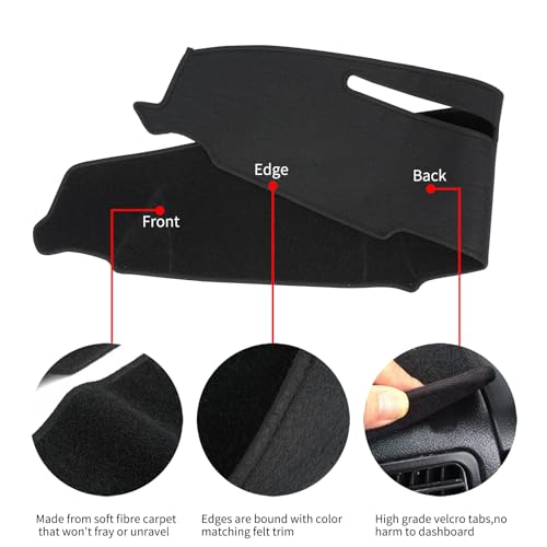 HanLanKa Dashboard Cover Dash Cover Mat Pad Custom Fit for Toyota Pickup Truck 1979 1980 1981 1982 1983 (79-83 Black) by HanLanKa - Used condition - Image 4