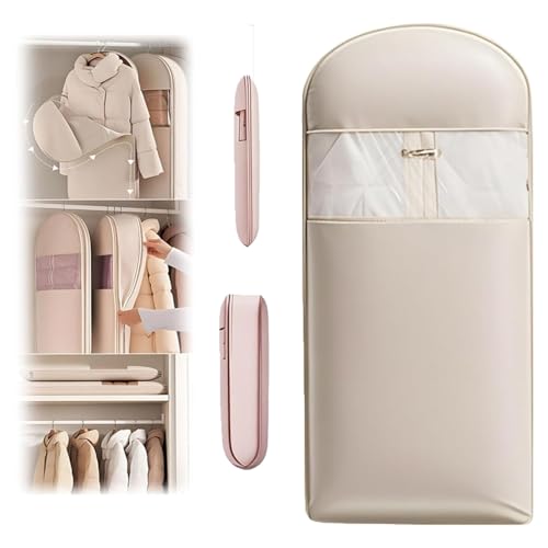 Otherwise Garment Bags, Intelligenck Garment Bag, Save Space, Hang For Storage, Suitable For Coats, Suit, Etc, Prevent Dust And Moisture, And Hang Neatly (Beige-XL)