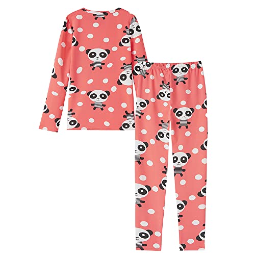 Myfav Children Girl Pajama Long Sleeve Sleepwear Cute Big-Eye Panda Nightclothes (1-Red Panda, 14 Years) #TOP1