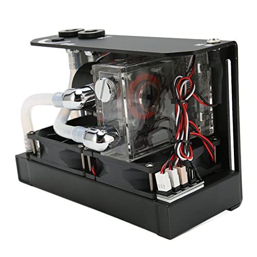 Refrigerador Líquido para CPU de 600 L/h con Ventilador Doble para Ordenador de Escritorio, Rosca G1/4, Puerto D, Bomba de Refrigeración por Agua Silenciosa de 4 pines.