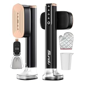 Travel Steamer for Clothes with 180 ml Water Tanks,15s Fast Heat-up,24 g/min Strong Steam Performance, Portable Garment Steamer with Touch Control, LED Display, Steam Iron(Black Gold)