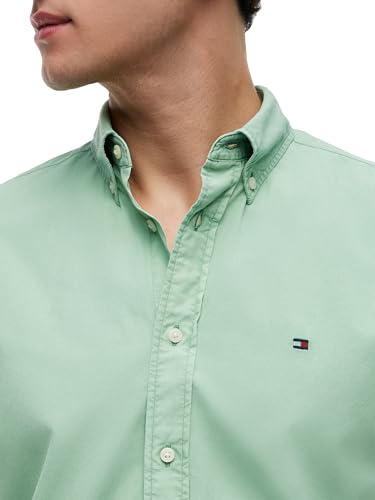 Image of Tommy Hilfiger Men's Short Sleeve Poplin Shirts in Regular Fit, Men's Button Down Shirts