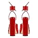 Onlymaker Red Platform Heels for Women Sexy Ankle Strap Chunky High Heeled Sandals Square Toe Lace-Up Platform Chunky Heels Wide Open Toe Fashion Party Birthday Prom Dress Platform Sandals Size 10