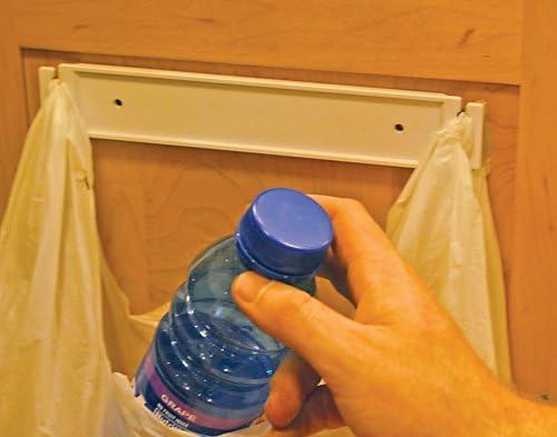 Camco Pop-A-Bag Plastic Bag Hanger- Neatly Mount and Reuse Plastic Grocery Bags, Easily Organize and Conserve Space in Your Kitchen (2 Pack) (43593) , White