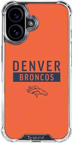 Skinit Clear Phone Case Compatible with iPhone 16 - Officially Licensed NFL Denver Broncos Design