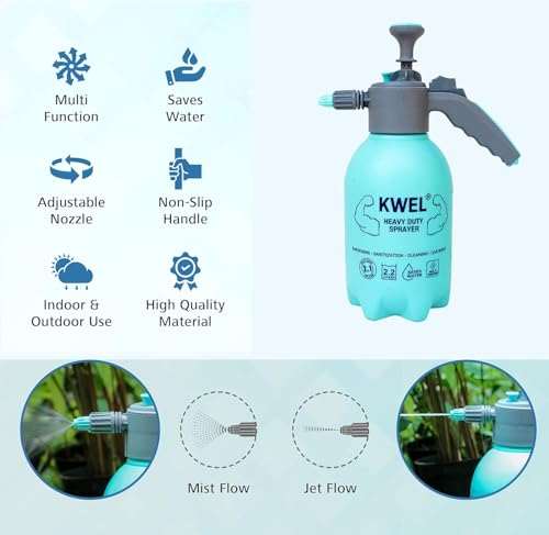 Image of KWEL Rhino Garden Sprayer with Mist & Pressure Jet Flow | Multi Purpose Hand Pressure Sprayer (Blue, 2.2 Litre)