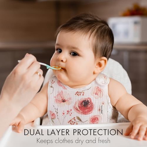 Image of Muslin Baby Bibs for Drooling and Teething,Bibs for Boys Girls | Soft Cotton,Extra Absorbent,Easy Adjustable Side Snap,Shrink‑resistant & fade‑proof