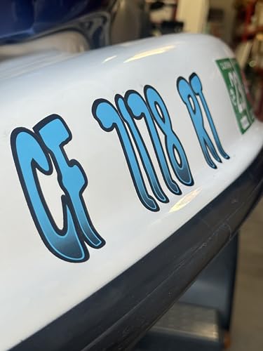 Image of STIFFIE Waveline Electric Lime /Black 3 Inch Alpha Numeric Registration Identification Numbers Letters Stickers Decals for Marine Boats & Personal Watercraft Jet Ski Sea-Doo