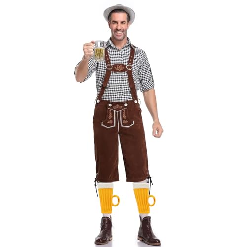 YCICHE Bavarian Beersocks, Oktoberfest Socken Herren Damen, Trachten Strümpfe, Wadenwärmer Tracht, Biersocken mit Henkel, Trachtensocken