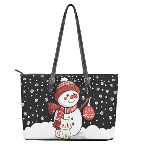 Christmas Hoho Handbag for Women Leather Tote Bag for Ladies Work Large Capacity Top Handle Purse for Daily Use4