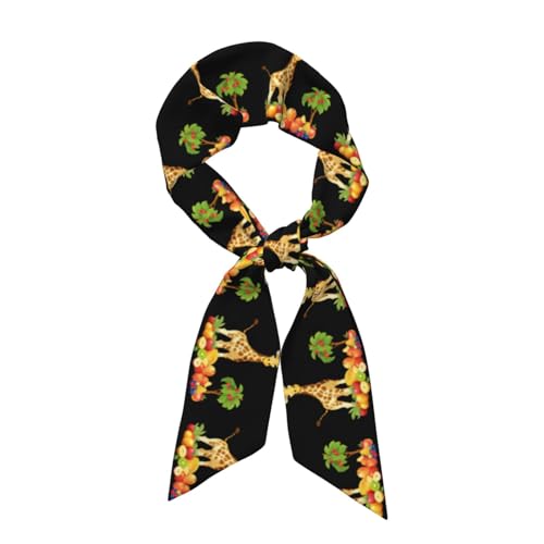 WHJSHOP Bufanda de moda para mujer con estampado de jirafa, pañuelo de satén...