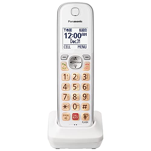 Panasonic Additional Cordless Phone Handset for use with KX-TGD86x Series Cordless Phone Systems - KX-TGDA86W (White)