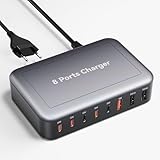 Ladegerät USB C, 135 W, Ubigbuy GaN 65 W, 8 Anschlüsse, USB-C-Netzteil...