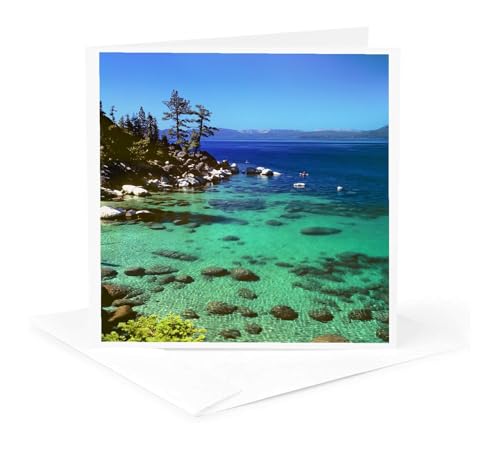 3dRose Nevada Lake Tahoe Kayakers Greeting Card