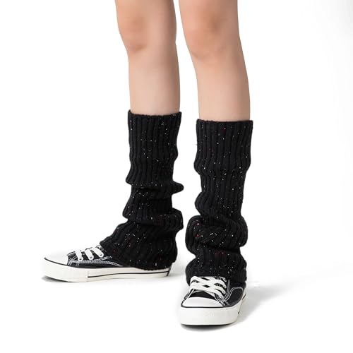 Soxbang Leg Warmers for Women 30% Wool Blend Speckled Knit, Cozy Ribbed Winter Leg Sleeves for Boots, Cold Weather2
