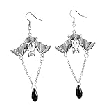 Boucles d'oreilles tendance pour femmes : cette boucle d'oreille est dotée d'un design de chauve-souris, d'une couleur classique, d'un thème d'halloween, vous aide à attirer davantage l'attention des autres, boucles d'oreilles chauve-souris gothiques