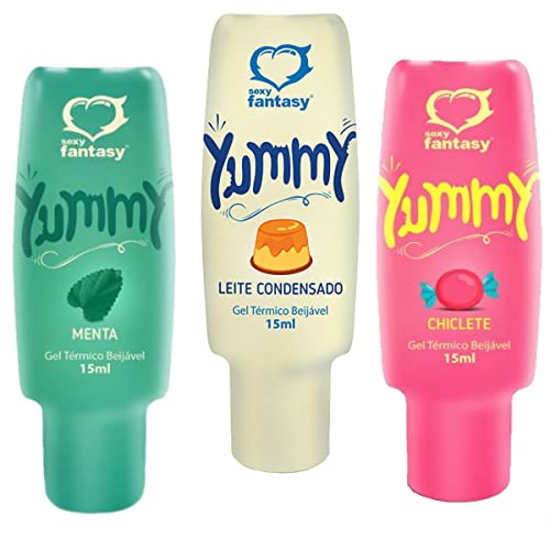 Kit Com 3 Lubrificante Íntimo Gel De Massagem Óleo Beijável Comestível Esquenta e Esfria Hot Ice Yum