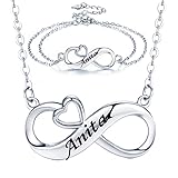 Einzigartiges Design: exquisit, elegant und charmant, speziell für Frauen entwickelt. Das Infinity-Symbol symbolisiert endlose Liebe, Freundschaft und familiäre Zuneigung, egal wie weit wir entfernt sind, wir sind immer verliebt. Mode und einzigartiges Design, 925er Sterling Silber Produktion, Hervorragende handgeschnitzte, personalisierte Anpassungsinhalte, sodass jedes Armband einzigartig ist.