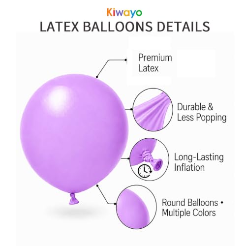 Image of Pink and Purple Balloons Different Size 12, 5inch for Balloon Arch Garland- 60Pcs Metallic Purple Pink Latex Balloon Confetti Ballon with Ribbon for Kpop Birthday Party Girls,Demon Hunter Decorations