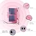 Skincare Fridge with LED Mirror, 6L/8 Cans Mini Fridge for Bedroom, Portable Cooler & Warmer 110V AC/12V DC Compact Small Cosmetic Small Refrigerator for Skin Care, Drinks, Office and Car, Pink