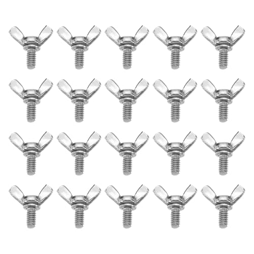 uxcell - uxcell 20Pcs 3/16-24" x 3/8" Wing Butterfly Screw Bolts, 304 Stainless Steel Machine Fastener, Thumb Hand Screws for Electronic Equipment, Silver Tone