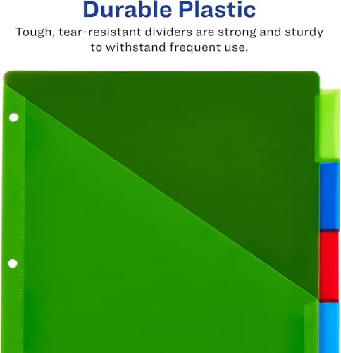 AVERY Big Tab Pocket Insertable Plastic Dividers for Laser and Inkjet Printers, 9-1/4" x 11-1/8", 8 tabs, Multi-Colour, 1 Set, (11903) image 6