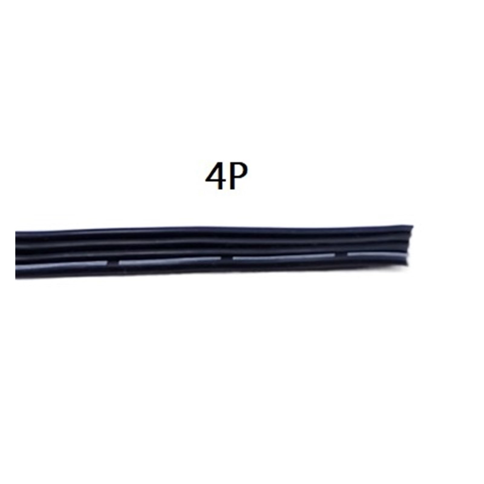 Fijo Cerco Cable de cobre paralelo de 10 metros 30 AWG 20 AWG, Cable de silicona súper suave resistente a altas temperaturas 2P 3P 4P 5P 6P 8P multinúcleo Dispositivo Soldadura ( Color : Black-4P , Si