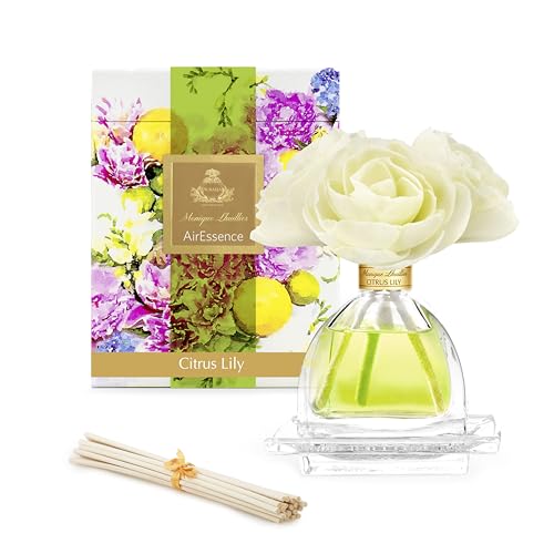 AGRARIA AirEssence Flower and Reed Diffuser Set, Handmade Sola Flower Botanical Home Fragrance Set, Scented Oil Reed Diffuser Gift for All Occasions