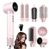 Secador de Cabelo Profissional Aparelho 8 em 1, Kit Escova de Enrolamento Profissional, Rosa 8 em 1 e Modelador de Cabelo com Crespo Modelador de Cabelo, Secador de Cabelo com Difusor.220-240v