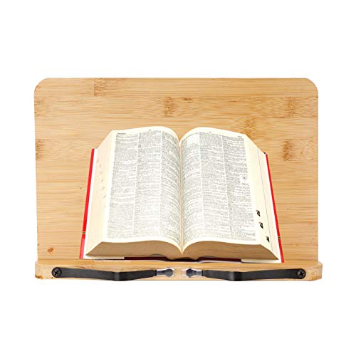 Suporte de livro, suporte durável para tablet Bambu natural leve colocado livremente - 5 ângulos dif