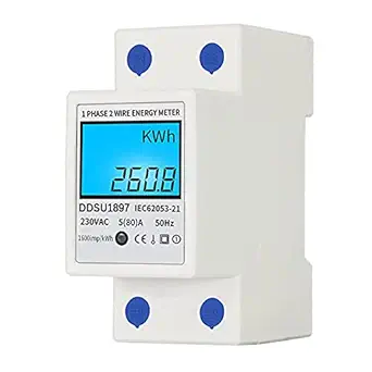 Ketsicart Digital Electric Energy Meter Single Phase DIN Rail Electricity Meter One Phase Two Wire Multifunction Electrical Meter