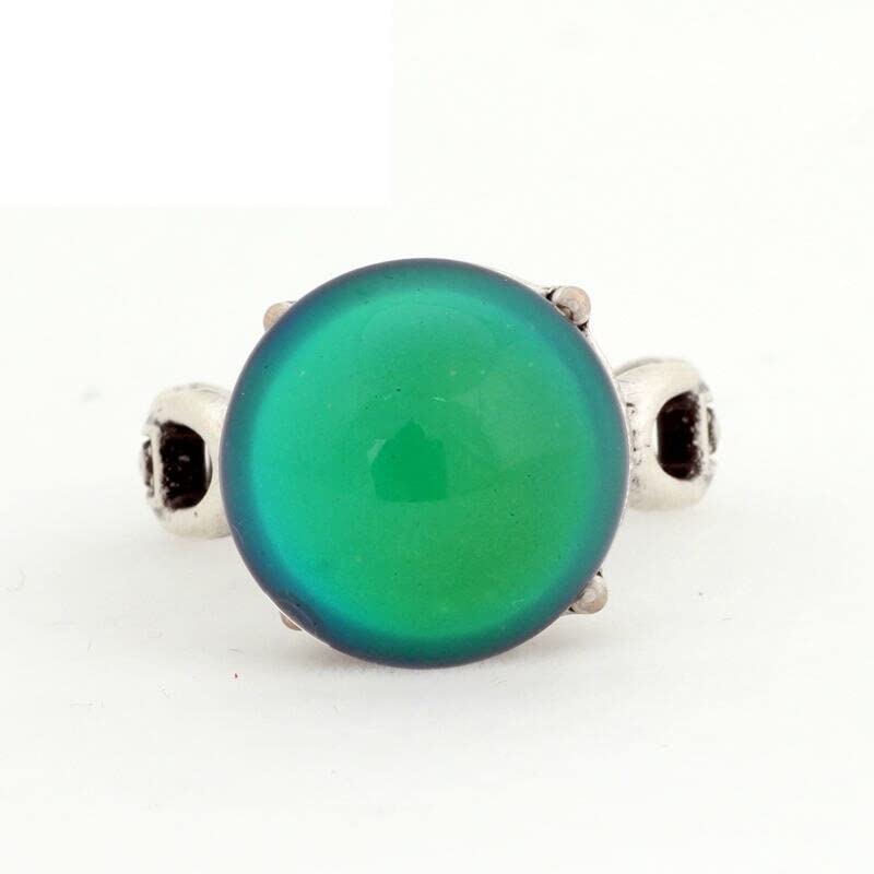 SALAN 2 Uds Anillos De Estado De Ánimo Que Cambian De Color Chapados En Plata Antigua Que Cambian La Temperatura del Color Conjunto De Anillos De Sensación De Emoción para Mujeres/Hombres