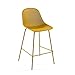 Kave Home - Taburete Alto de Bar Quinby Amarillo 75 cm con Respaldo de plástico y Patas de Acero en Amarillo