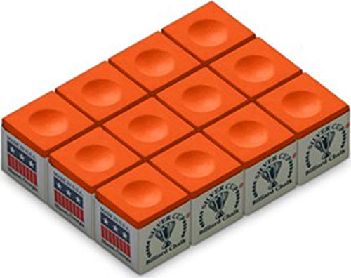 Silver Cup CueStix CHS12 ORANGE Chalk - Box of 12 Orange