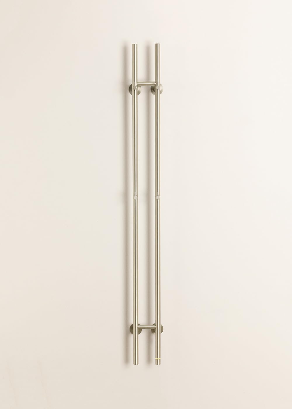 CREATE/Warm Towel Tube/Sèche-Serviettes électrique 2 Barres Acier Inoxydable/Design Vertical, 150x13 cm, 2 réglages de température, minuterie, Acier Inoxydable, 120W
