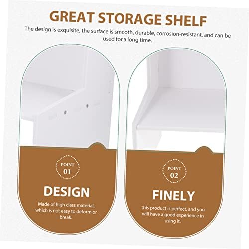 Cabilock Display Organizer Shelf Multi-layer Stand Flowerpot Kitchen Style Wooden Study Wood Vanity Room Bookcase Supplies Mini Storage for Free Tier Seasoning Tabletop White Sundries