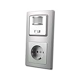 merten bewegungsmelder silber Sensor: 30-400W bei ohmschen Lasten (Glühlampen) Schalter für An/Aus/Sensor, 55x55mm Einsatz für Rahmen anderer Hersteller.