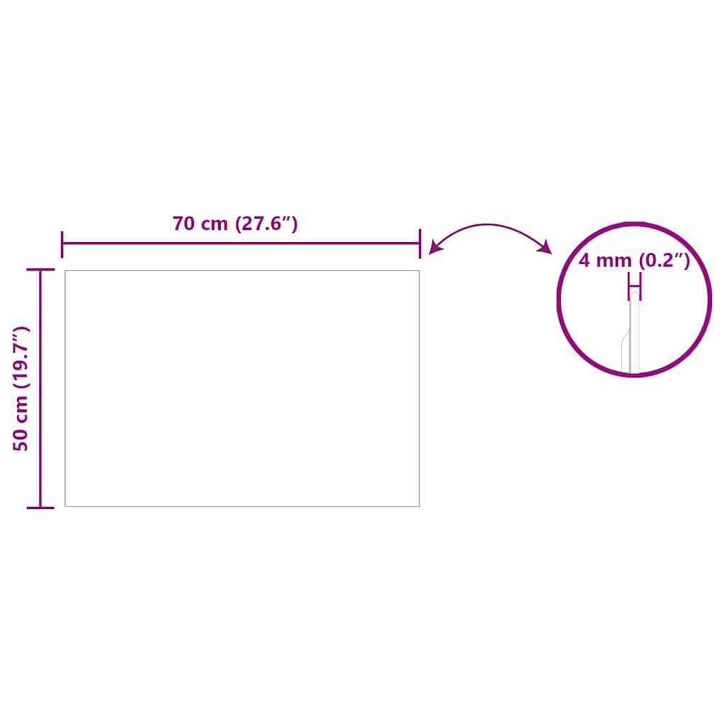 Générique Miroir Mural Rectangulaire 70 x 50 cm Verre trempé,Maison & Jardin,Décorations,Miroirs,5.55 KG,42023017