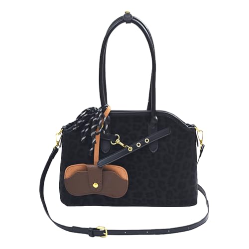 Leopard Shoulder Bag for Women Cheetah Print Tote Bag with Glasses Purse Leopard Crossbody Bags Fall Purse Handbag