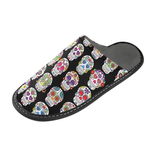 Unisex Fuzzy Foam Slippers Non-Skid Slip-on Soft Warm Sole Fleece Shoes 4-112