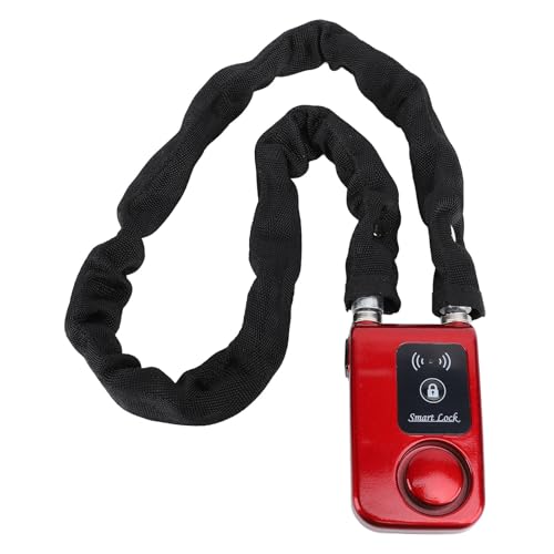 Zunate Electric Scooter Lock - Water Proof Bluetooth Smart Bike Chain Lock, Anti Theft Bike Lock Chain APP Control & Vibration Warning for Outdoor (Red)