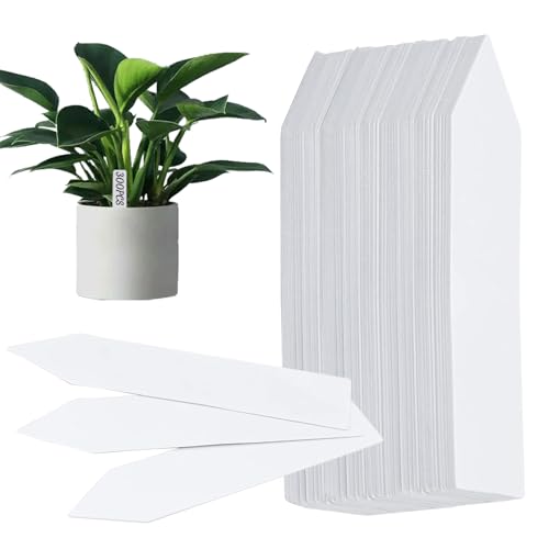 300 Pcs Plant Labels - Durable Plastic Garden Markers, Waterproof Plant Tags for Seedlings & Herb Pots, Reusable T-Type Plant Stakes for Outdoor & Indoor Gardening, Writable with Permanent Marker