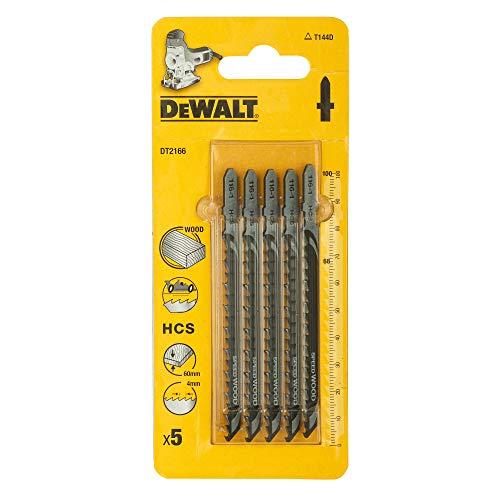 DEWALT DT2166QZ Lames de scie sauteuse pour manche en bois en T HCS T144D (Lot de 5) (Import Grande Bretagne)