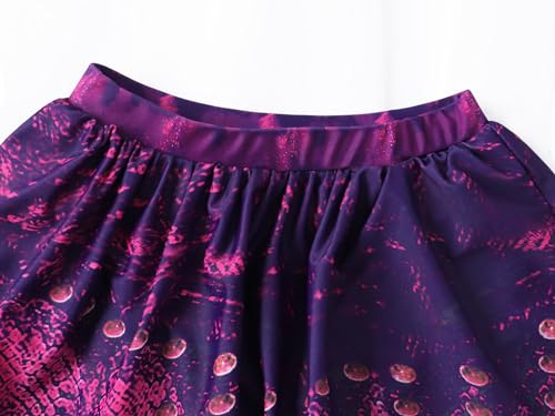 Image of WonderBabe Girls 2 Pieces Swimsuit with Skirt Swimwear Swimming Bathing Suit Swim Wear Dress Up Size 7-8t A-Purple