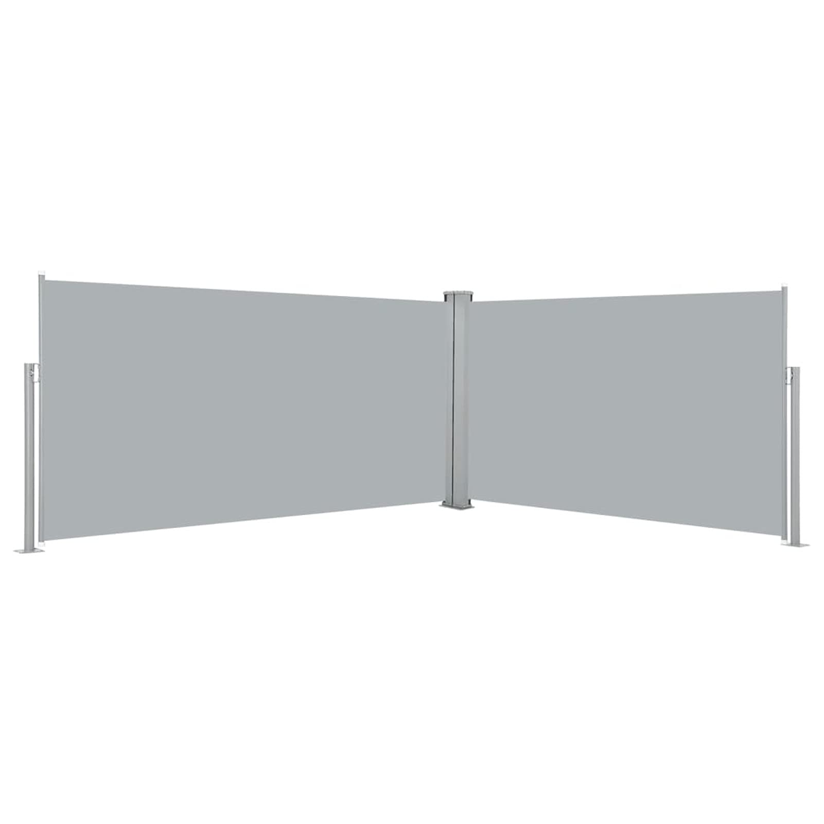 Store latéral rétractable gris 160 x 600 cm pour l'ombrage extérieur