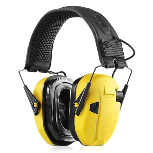Savior Equipment Apollo Electronic Earmuffs Ear Protection For Shooting w/Soft Gel Ear Pads & Padded Headband, Yellow