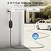 Level 1&2 Portable EV Charger (WiFi) with App Control, 8-16Amp Adjustable Current & Timer, 110V–240V, NEMA 5-15 & 6-20 Plug, 25Ft EV Charging Cable, J1772 Electric Car Charger for All PHEV/EV